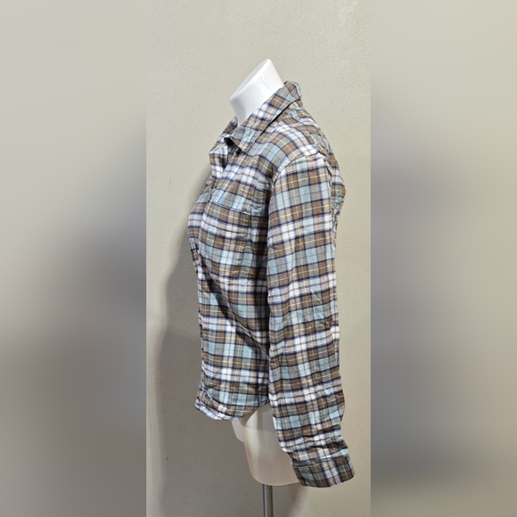 NWT Alpine Design Midweight Flannel Brown Fall River Plaid Top Women's Size Sm - Picture 2 of 6